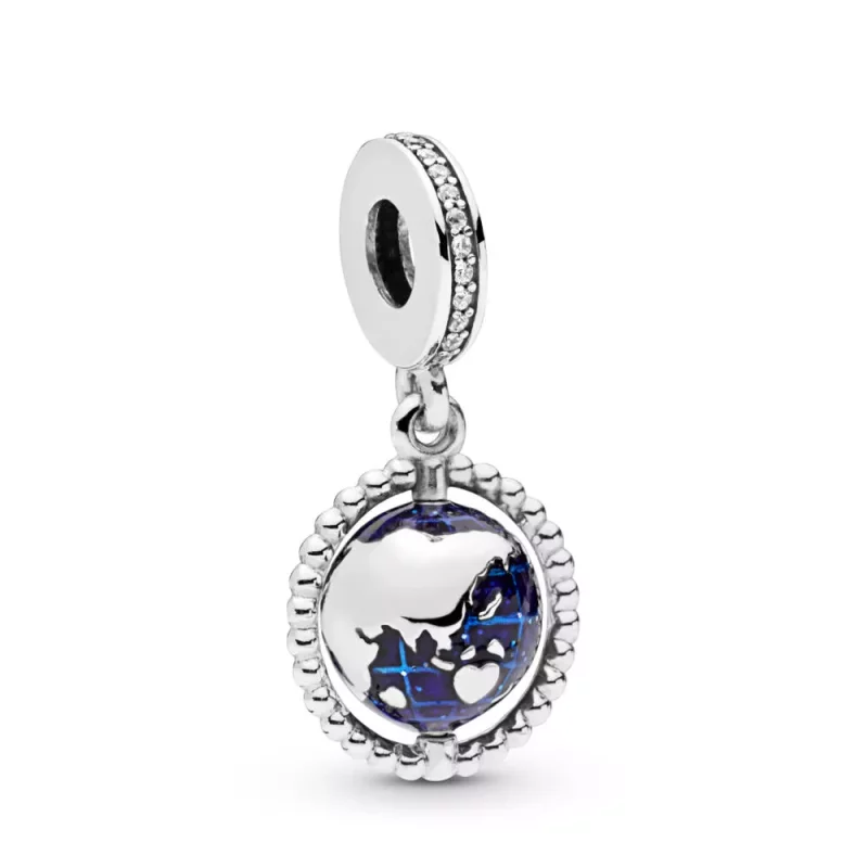 (imagen para) Charm Colgante PANDORA en plata de ley Globo Giratorio - 798021CZ