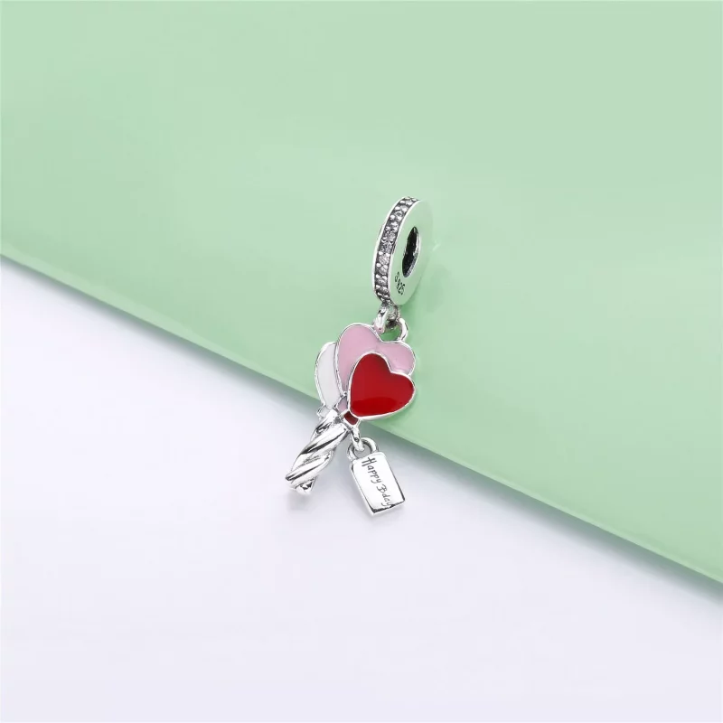 (imagen para) Charm Colgante PANDORA en plata de ley Globos de Corazón - 798076CZ - Ver 2