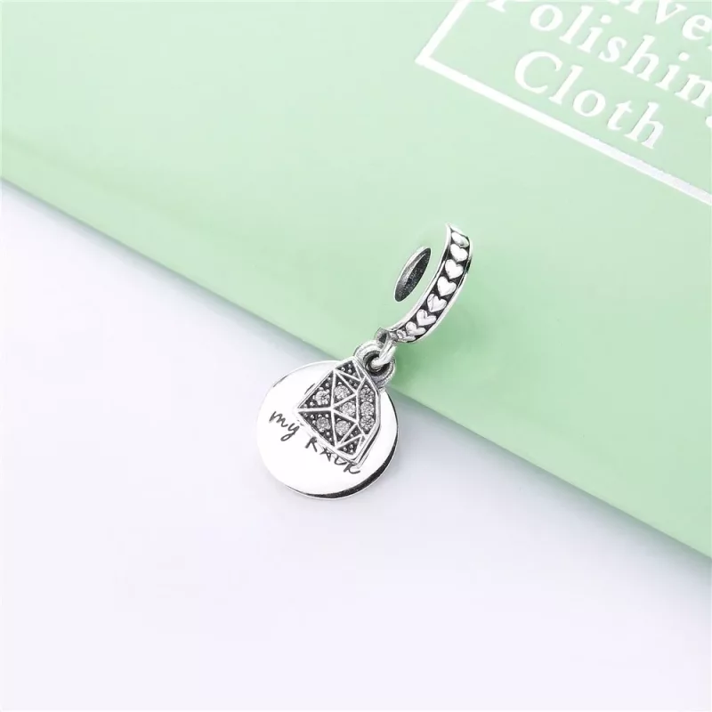 (imagen para) Charm Colgante PANDORA en plata de ley Mi Roca - 798102CZ - Ver 2