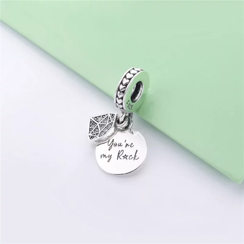 (imagen para) Charm Colgante PANDORA en plata de ley Mi Roca - 798102CZ - Ver 3