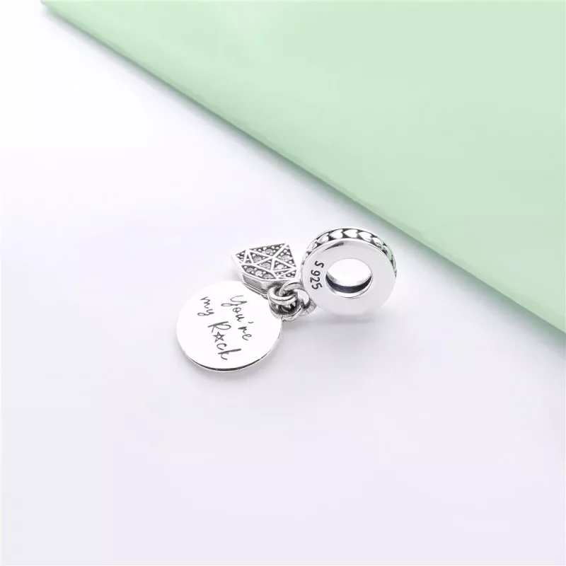 (imagen para) Charm Colgante PANDORA en plata de ley Mi Roca - 798102CZ - Ver 4