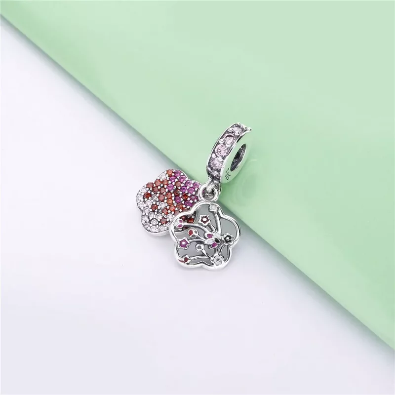 (imagen para) Charm colgante PANDORA Flor de flor de durazno pavé 798112NCCMX - Ver 2