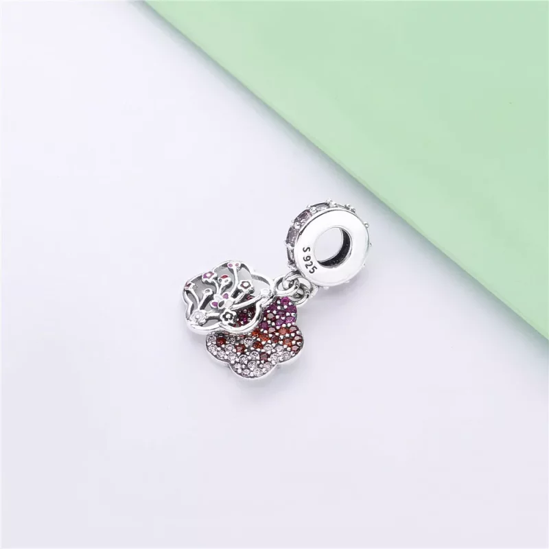 (imagen para) Charm colgante PANDORA Flor de flor de durazno pavé 798112NCCMX - Ver 3