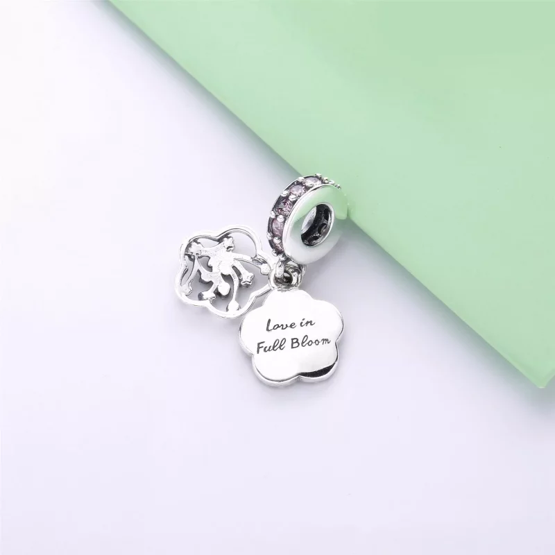 (imagen para) Charm colgante PANDORA Flor de flor de durazno pavé 798112NCCMX - Ver 4