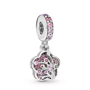 (imagen para) Charm colgante PANDORA Flor de flor de durazno pavé 798112NCCMX