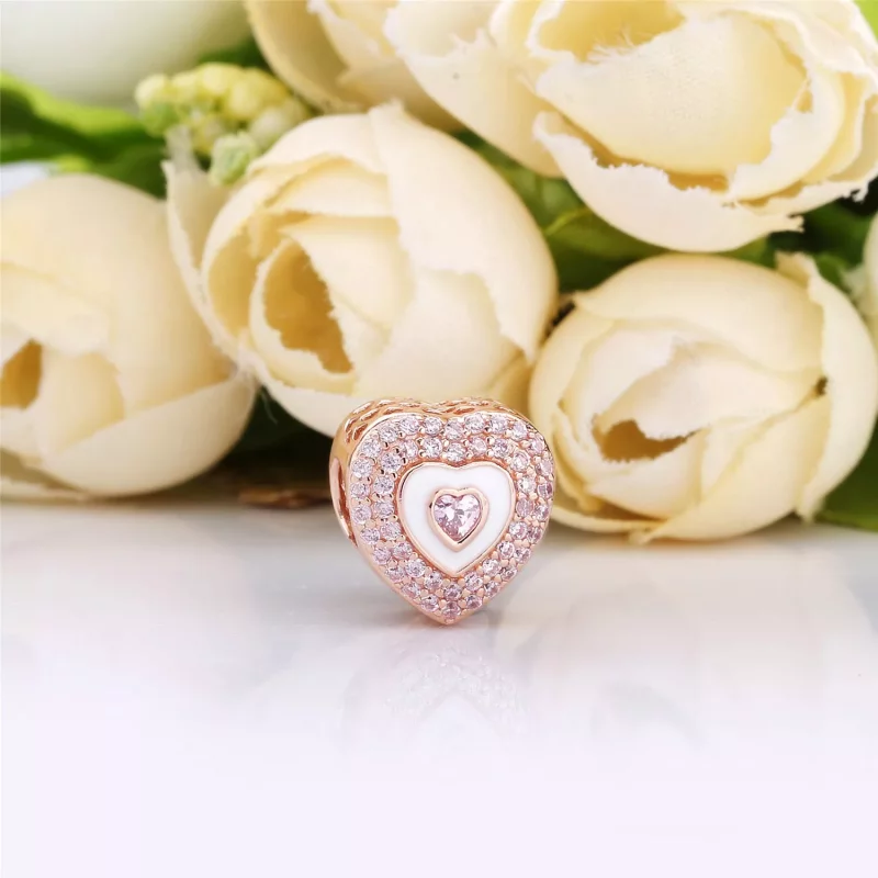 (imagen para) Charm en Pandora Rose Corazones Sobre Corazones - 788097NPR - Ver 2