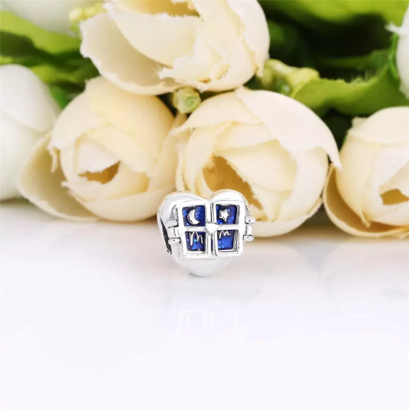 (imagen para) Charm PANDORA en plata de ley Corazón con Ventana - 798006EN63 - Ver 2
