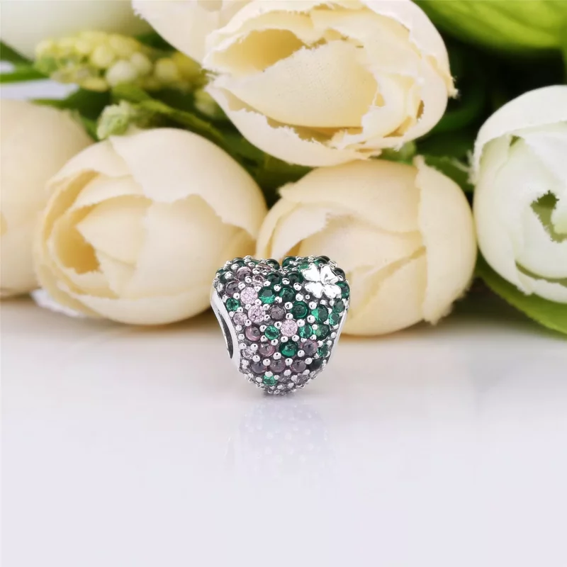 (imagen para) Charm PANDORA en plata de ley Corazón Trébol Brillante - 797869NRGMX - Ver 2