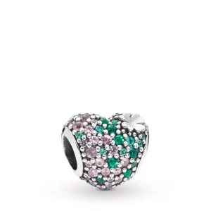 Charm PANDORA en plata de ley Corazón Trébol Brillante - 797869NRGMX (imagen para) Charm PANDORA en plata de ley Corazón Trébol Brillante - 797869NRGMX