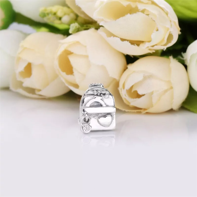 (imagen para) Charm PANDORA en plata de ley Mochila Aventurera - 797859CZ - Ver 2