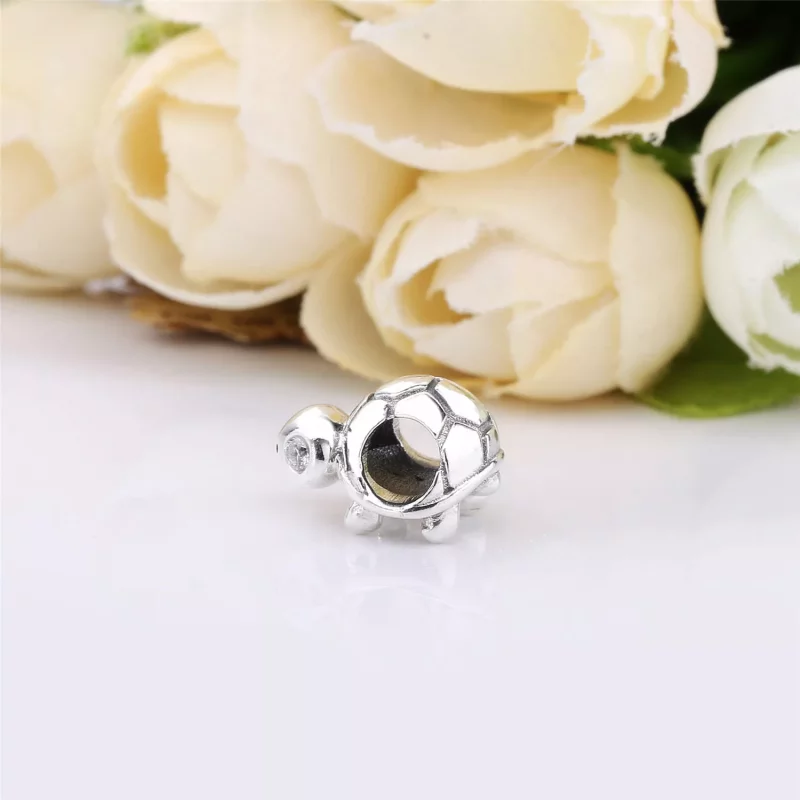 (imagen para) Charm PANDORA en plata de ley Tortuga con ojos Brillantes - 797878CZ - Ver 3