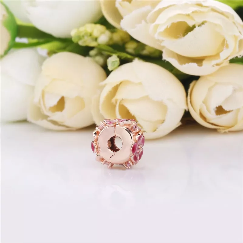 (imagen para) Clip colgante PANDORA Flor de flor de durazno 788099CZ - Ver 4