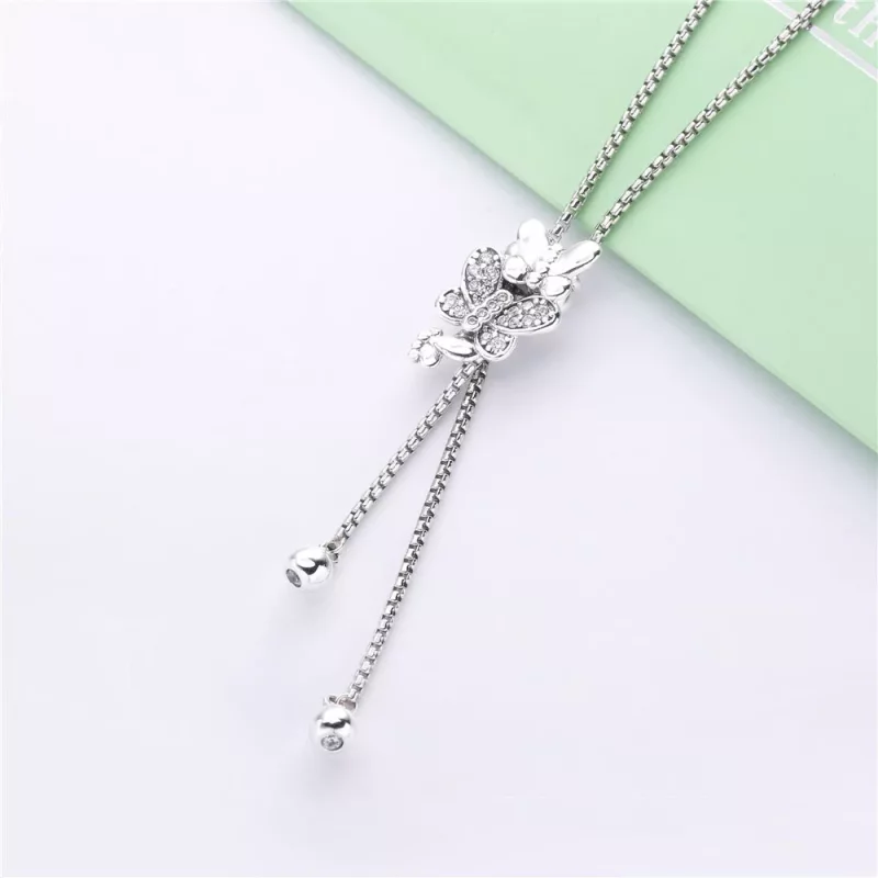 (imagen para) Collar PANDORA Deslumbrante y Bailando Mariposas 397911CZ - Ver 2