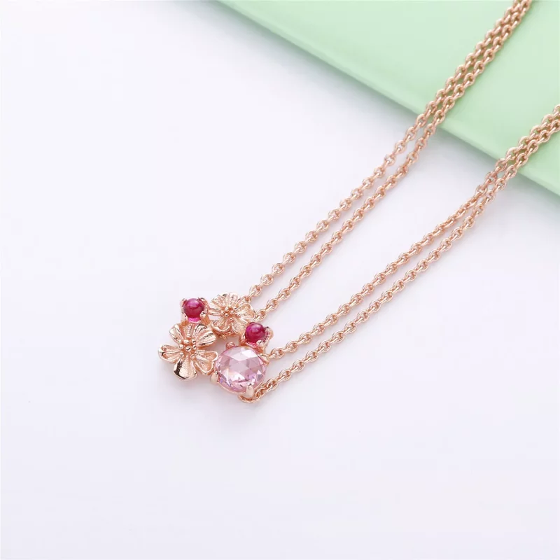 (imagen para) Collar PANDORA Flor de flor de durazno 388101NCC - Ver 2