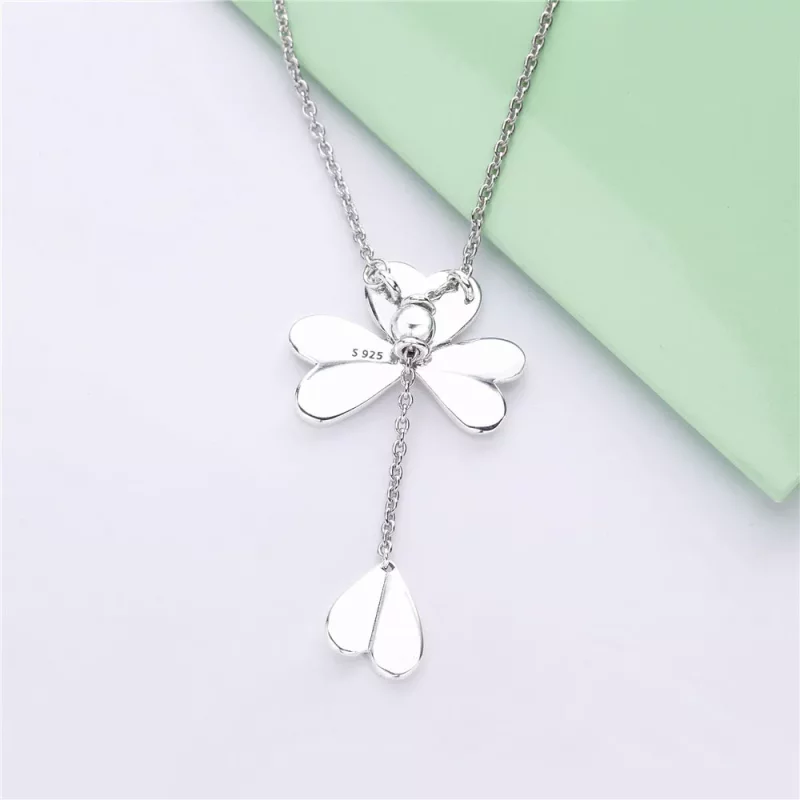 (imagen para) Collar PANDORA Trébol de cuatro hojas afortunado 397925 - Ver 3