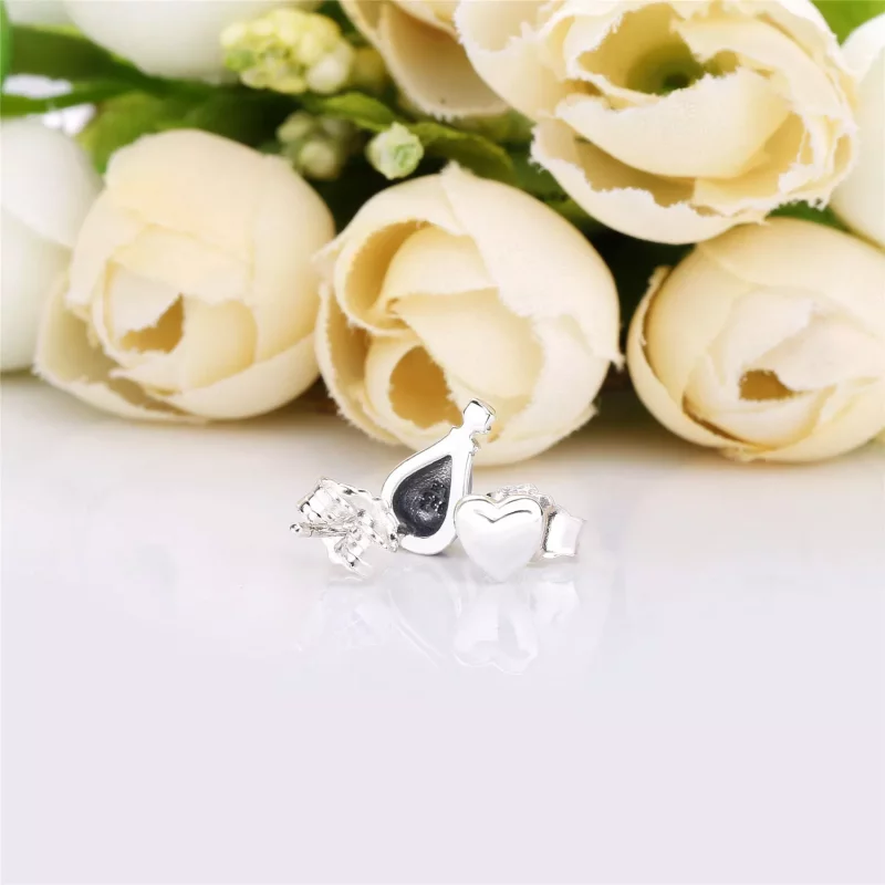 (imagen para) Pendientes PANDORA en plata de ley Globo azul & Corazón - 298058EN195 - Ver 4