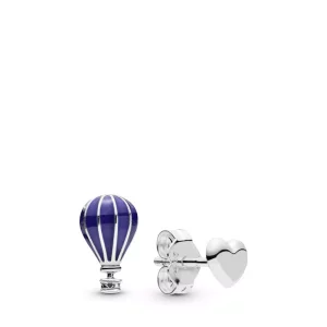 (imagen para) Pendientes PANDORA en plata de ley Globo azul & Corazón - 298058EN195
