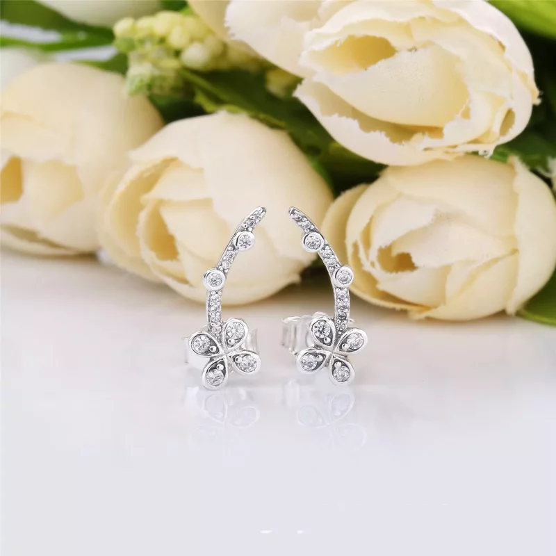 (imagen para) Pendientes PANDORA en plata de ley Trébol Drapeado - 297936CZ - Ver 2