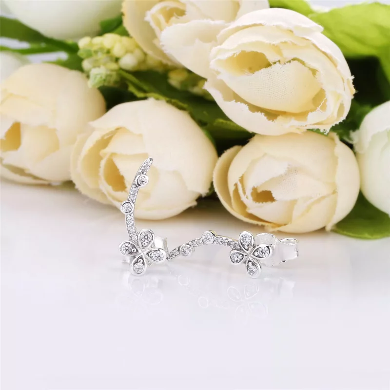 (imagen para) Pendientes PANDORA en plata de ley Trébol Drapeado - 297936CZ - Ver 3