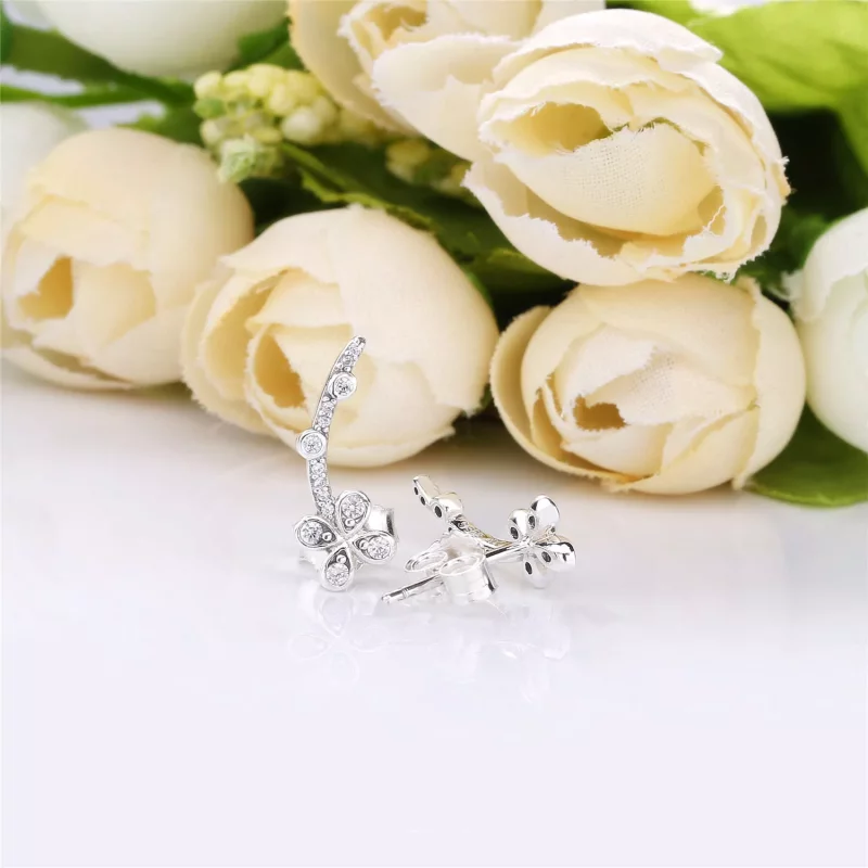 (imagen para) Pendientes PANDORA en plata de ley Trébol Drapeado - 297936CZ - Ver 4