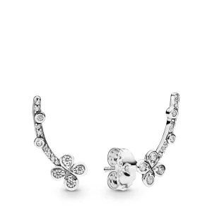 (imagen para) Pendientes PANDORA en plata de ley Trébol Drapeado - 297936CZ