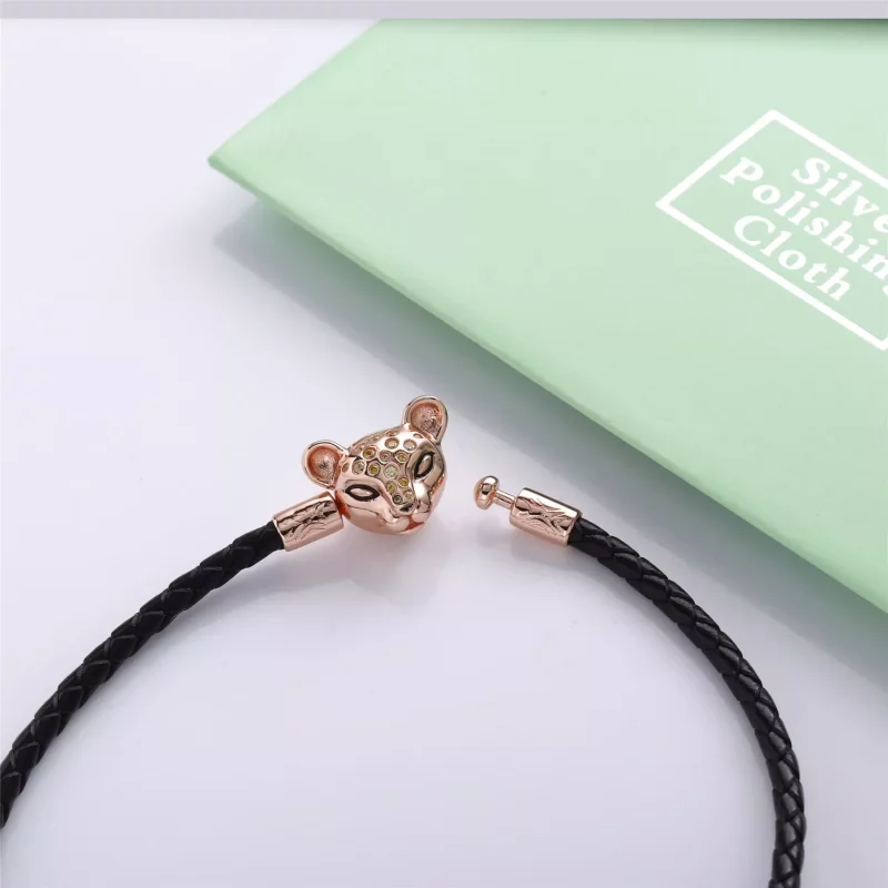 (imagen para) Pulsera Moments en cuero y Pandora Rose Princesa Leona Brillante - 588053CBK-S - Ver 4