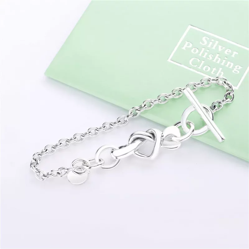 (imagen para) Pulsera PANDORA en plata de ley Corazones Anudados - 598100 - Ver 3