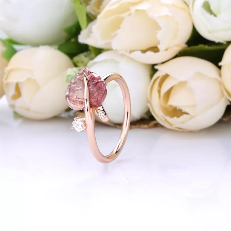 (imagen para) Anillo PANDORA Hoja en cristal de Murano rosa - 188319PMU - Ver 2