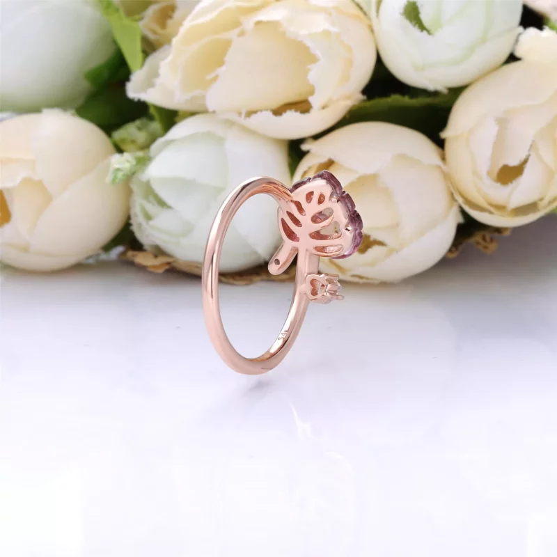(imagen para) Anillo PANDORA Hoja en cristal de Murano rosa - 188319PMU - Ver 3