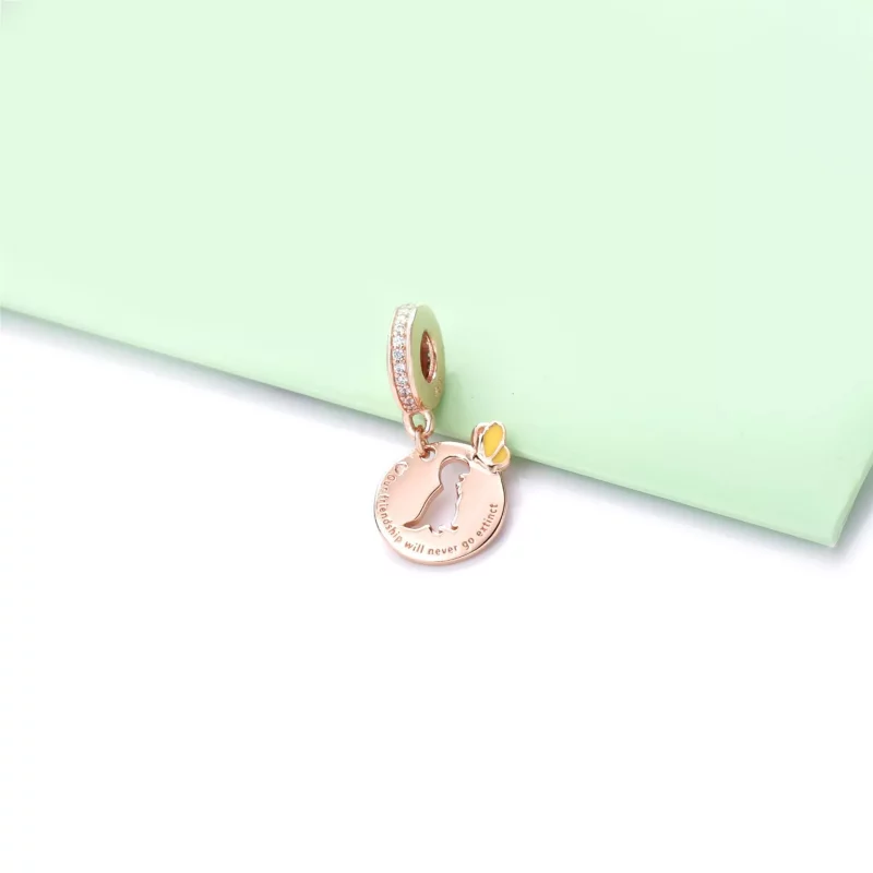 (imagen para) Charm Colgante en PANDORA Rose Amistad de Dinosaurios y Mariposas 788180CZ - Ver 2