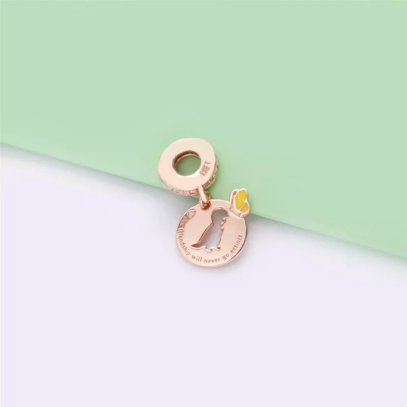(imagen para) Charm Colgante en PANDORA Rose Amistad de Dinosaurios y Mariposas 788180CZ - Ver 3