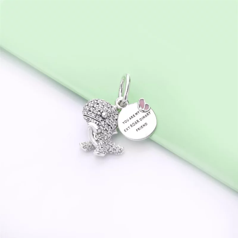 (imagen para) Charm Colgante PANDORA en plata de ley Dinosaurio en pavé - 798186CZ - Ver 2