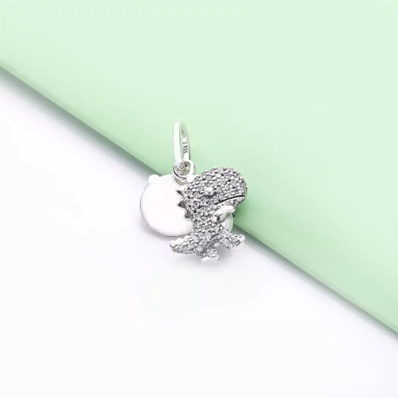 (imagen para) Charm Colgante PANDORA en plata de ley Dinosaurio en pavé - 798186CZ - Ver 3