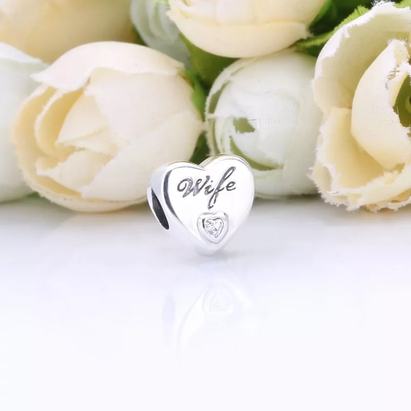 (imagen para) Charm PANDORA en plata de ley Amor de Esposa Corazón 798249PCZ - Ver 2