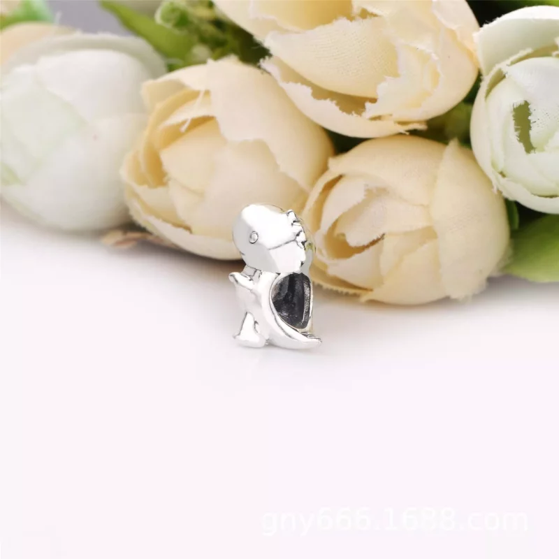 (imagen para) Charm PANDORA en plata de ley Dino el Dinosaurio - 798123 - Ver 3