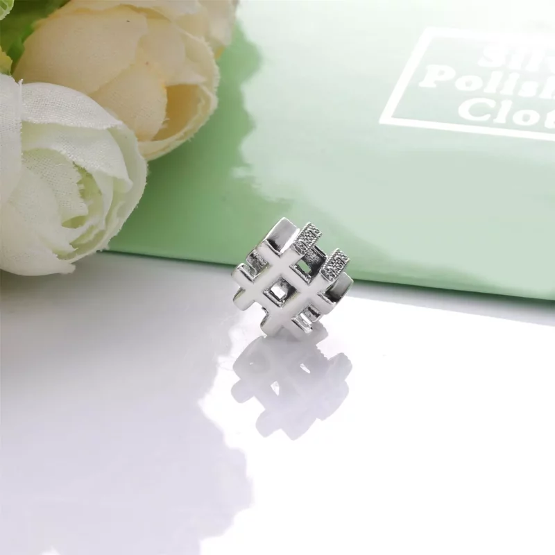 (imagen para) Charm PANDORA en plata de ley Hashtag - 798128 - Ver 3