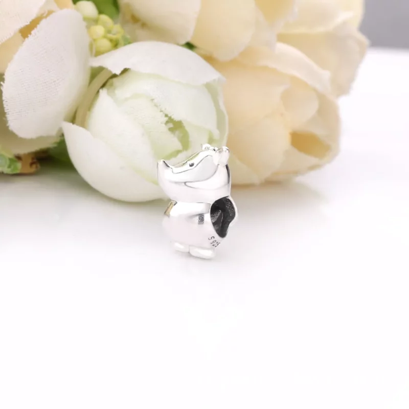 (imagen para) Charm PANDORA en plata de ley Rino el Rinoceronte - 798023 - Ver 4