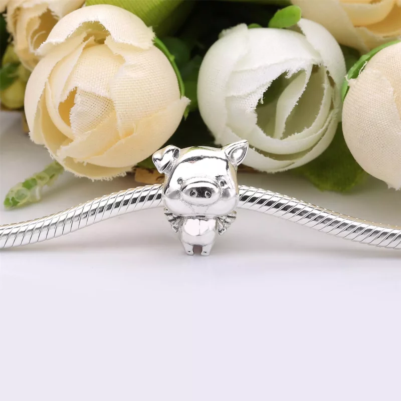 (imagen para) Charm PANDORA Pippo el Cerdo volador - 798253 - Ver 2
