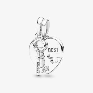 (imagen para) Colgante PANDORA en plata Mejores Amigos Corazón & Llave 398130