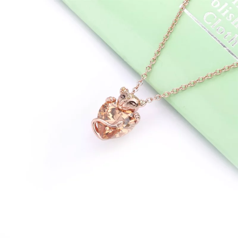 (imagen para) Collar en Pandora Rose Corazón Princesa Leona Brillante 388068CZM - Ver 2