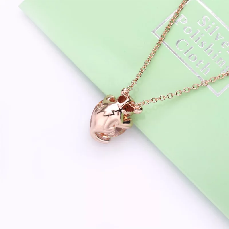 (imagen para) Collar en Pandora Rose Corazón Princesa Leona Brillante 388068CZM - Ver 3