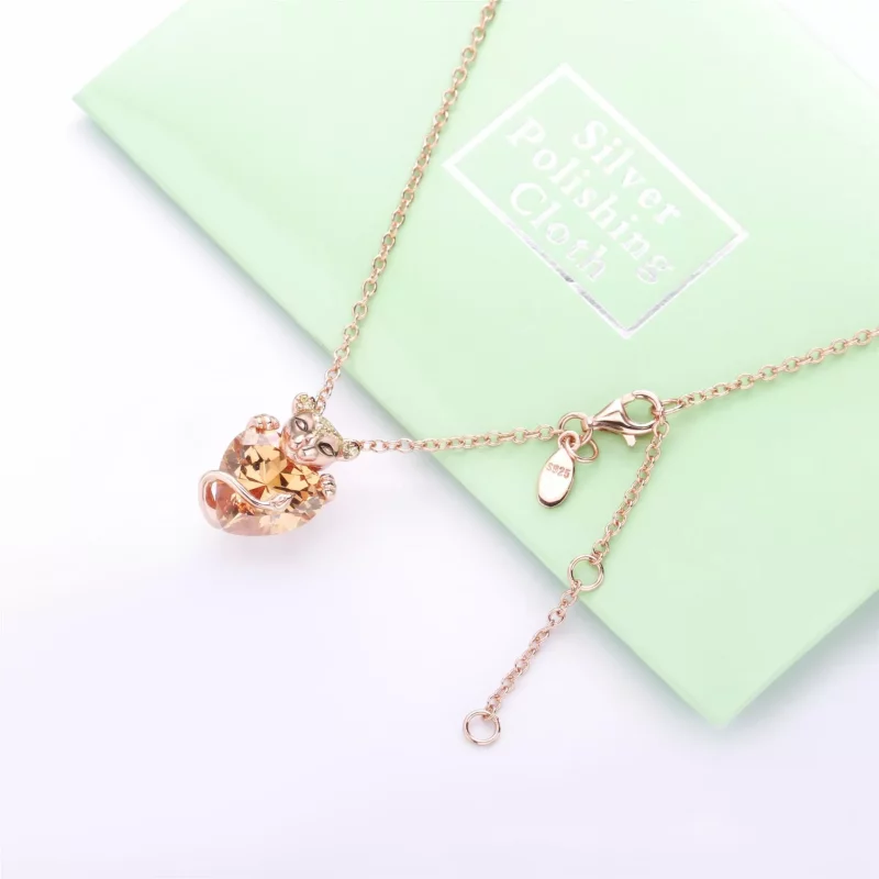 (imagen para) Collar en Pandora Rose Corazón Princesa Leona Brillante 388068CZM - Ver 4