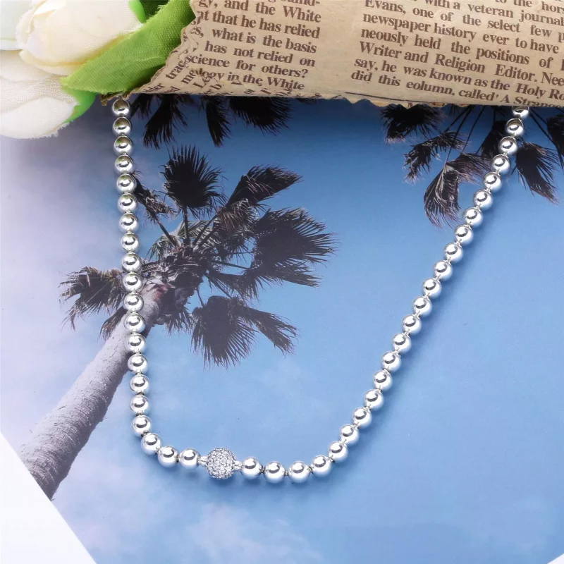 (imagen para) Collar PANDORA de cuentas y pavé 398565C01 - Ver 2