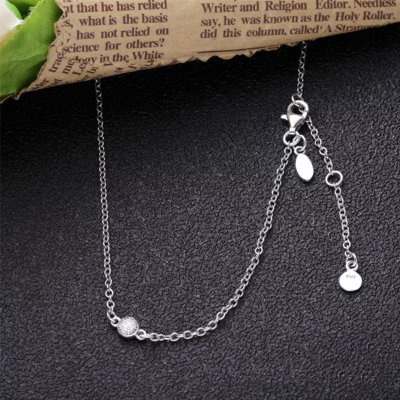 (imagen para) Collar PANDORA en plata de ley Gotas delicadas y deslumbrantes 590525CZ - Ver 3