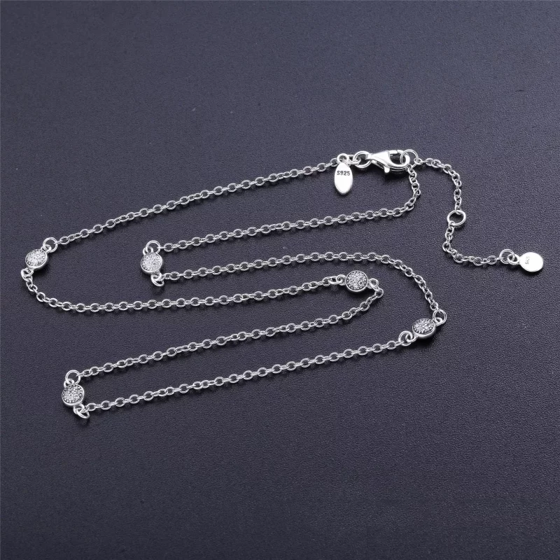 (imagen para) Collar PANDORA en plata de ley Gotas delicadas y deslumbrantes 590525CZ - Ver 4