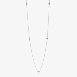 Collar PANDORA en plata de ley Gotas delicadas y deslumbrantes 590525CZ (imagen para) Collar PANDORA en plata de ley Gotas delicadas y deslumbrantes 590525CZ