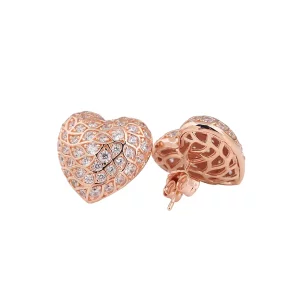 (imagen para) Pendientes en PANDORA Rose Patrón espumoso Corazón Solo 298568C01M