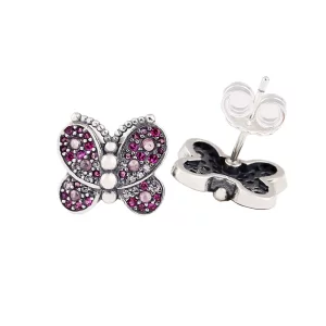 (imagen para) Pendientes PANDORA en plata de ley Mariposas brillantes P-D-2611
