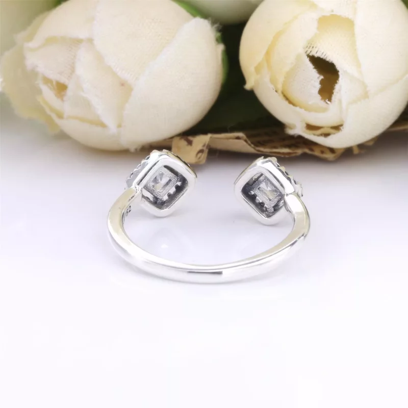 (imagen para) Anillo abierto cuadrado PANDORA Square Sparkle - 198506C01 - Ver 3