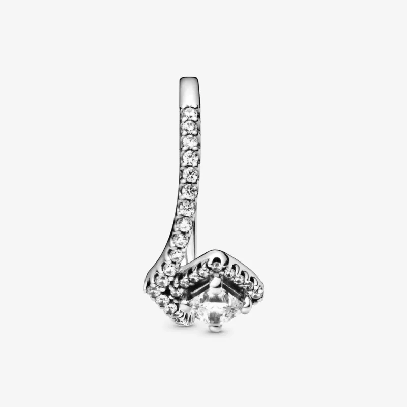 (imagen para) Anillo PANDORA Square Sparkle Wishbone - 198420C01 - Ver 2